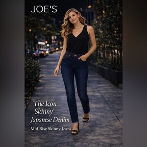 W28 Joe’s Jeans “The Icon Skinny” Japanese Denim – Mid Rise Skinny Jeans